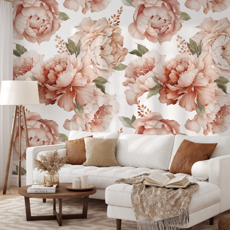 Papier peint amovible Anchise Peach, L 24 po x L 50 po