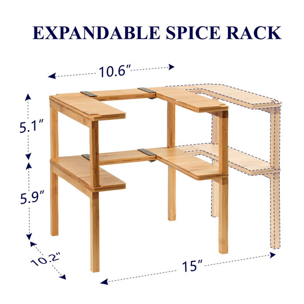 Free-Standing Bamboo Spice Rack Latitude Run