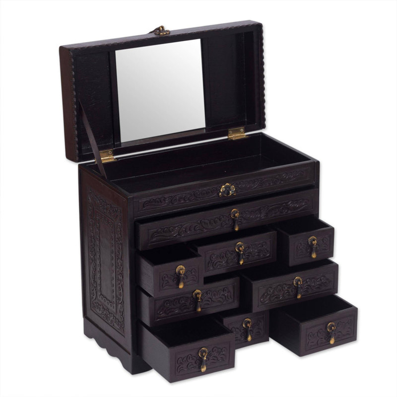 Boîte à bijoux en cuir et cèdre Astoria Grand Colonial