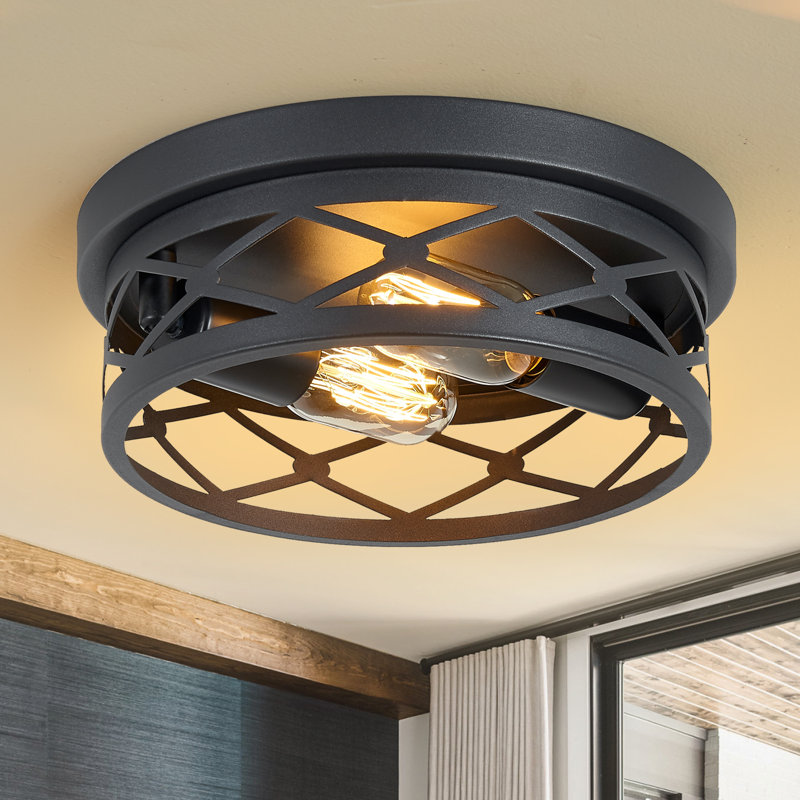 2 Light Farmhouse Flush Mount Ceiling Light-2 Pack (Bulbs Not Included)