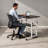 Adjustable Height Overbed Table with Rolling Wheels Bedside Desk