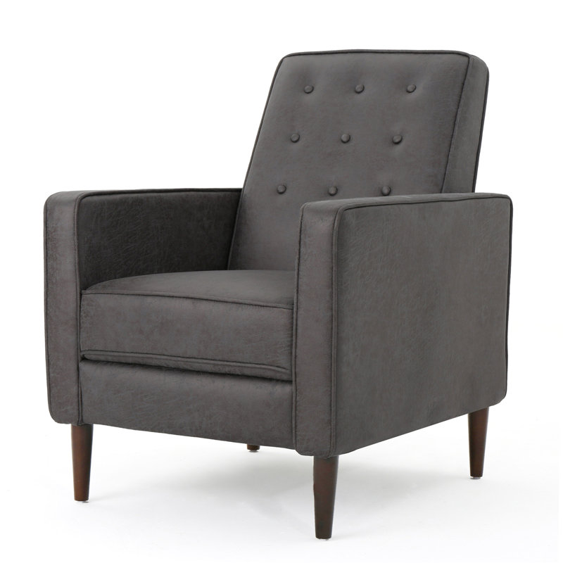 Canapé inclinable en tissu Mid-Century, Microfibre ardoise / microsuède