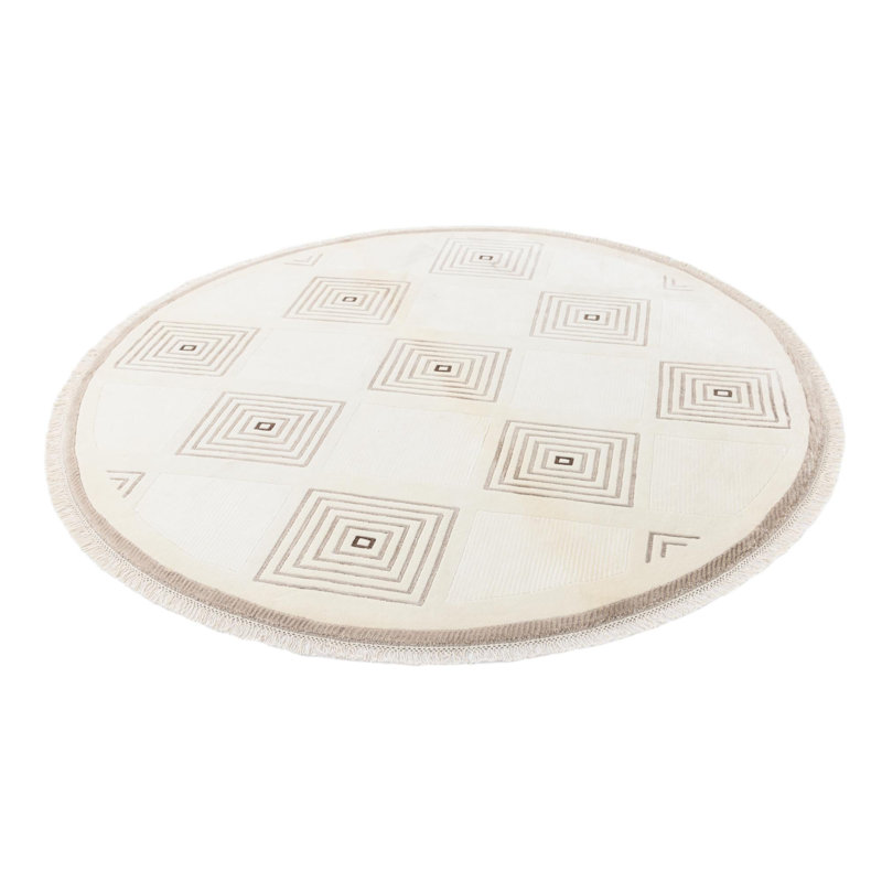 Tapis rond beige clair Howard