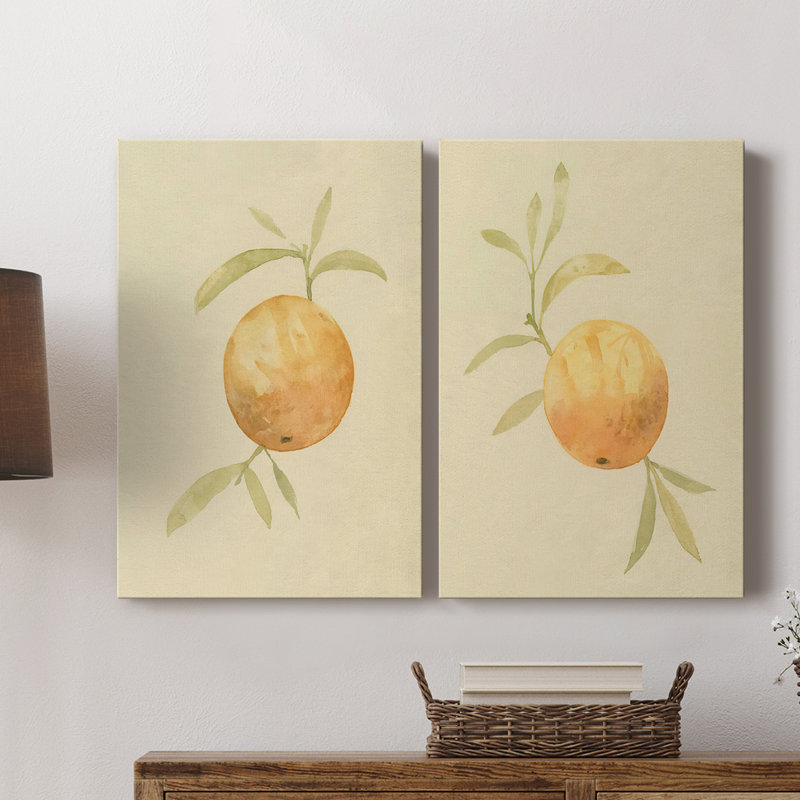 Oranges mouchetées III - Toile tendue avec châssis de qualité supérieure - Prêt à accrocher