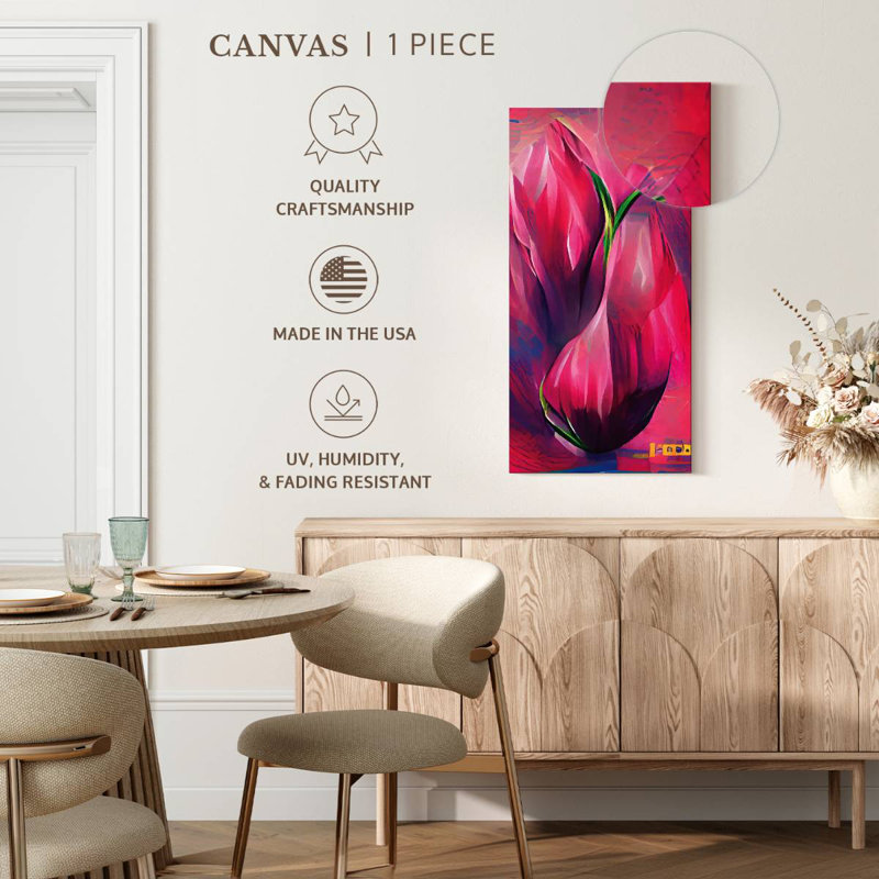 Tulipe abstraite, H 30 po x l 15 po