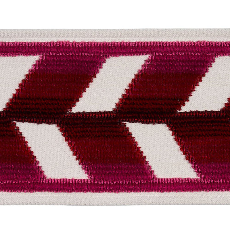 Chevron Strie Velvet Tape, Garnet