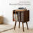 Mid-Century Modern Record Player Stand With Storage Cabinets, Holds 100 Vinyl Records, Acacia Wood Media Console With Metal Record Holder And Organizer Table