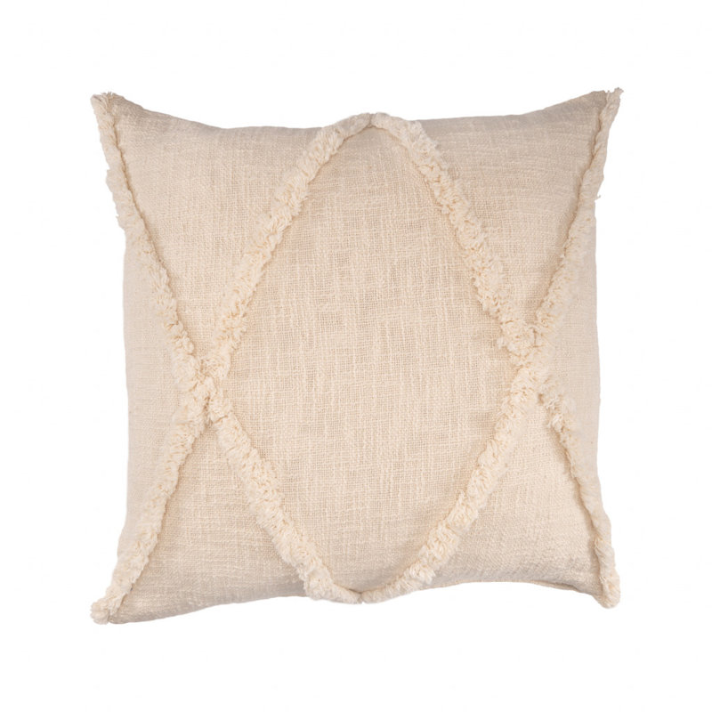 Geometric Reversible Pillow Insert, 18"H x 18", Beige/Natural
