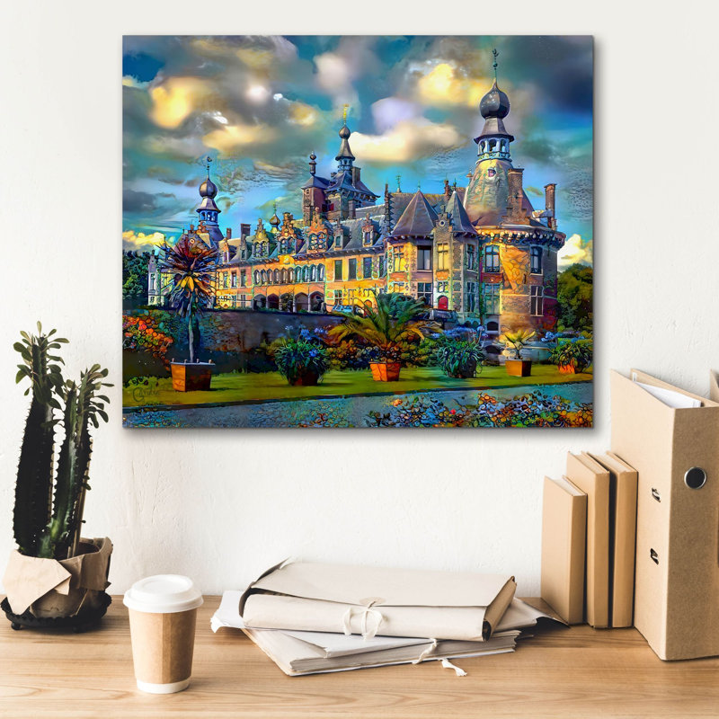 «Deinze Belgium Ooidonk Castle» par Pedro Gavidia, art mural sur toile, H 20 po x l 24 po x P 0,75 po