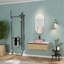 Meuble-lavabo mural élégant avec lavabo en céramique, fabrication en contreplaqué, parfait pour les salles de bain modernes