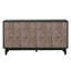 Buffet Mid-Century Buffet avec pieds en bois massif 60 po Armoire de rangement crédence avec 4 portes en losange à motif convexe et 2 tablettes console pour le salon-1850336587