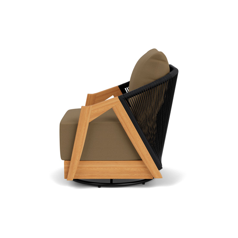 Alpine Outdoor Teak Swivel Armchair, Reflections Straw