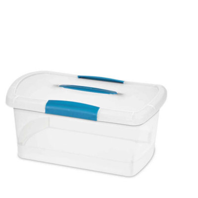 Sterilite 18748606 Medium Nesting ShowOffs Clear File Box with Latches