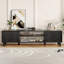 Meuble télé moderne pour téléviseur de 70 po ou moins, grande console multimédia avec rangement et tablettes ouvertes, centre de divertissement élégant pour le salon-787072760