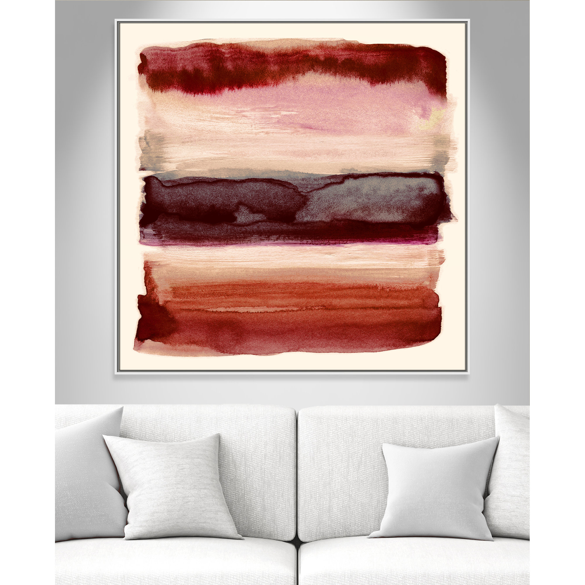 Burgundy Sky II Print by Nan, 46.5" H x 46.5" W, White