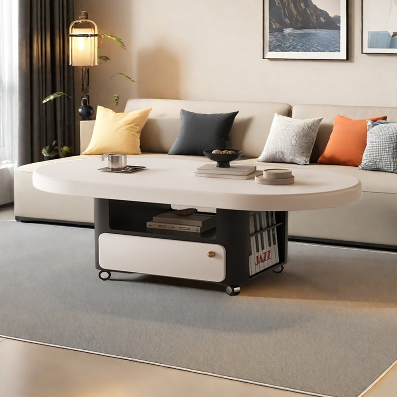 Table basse moderne et mobile, H 17,71 po x L 51,18 po x l 27,55 po