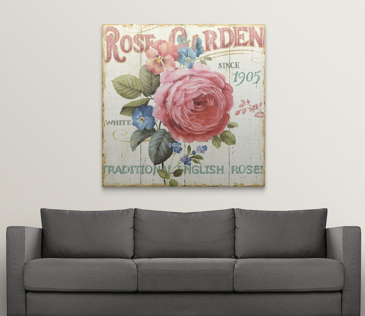 Musso " Rose Garden I " by Lisa Audit, 35" H x 35" W x 1.5" D, Canvas