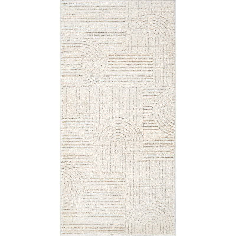 Tapis tapis d'intérieur moderne, beige crème., Tapis de couloir 2 pi 3 po x 5 pi 1 po