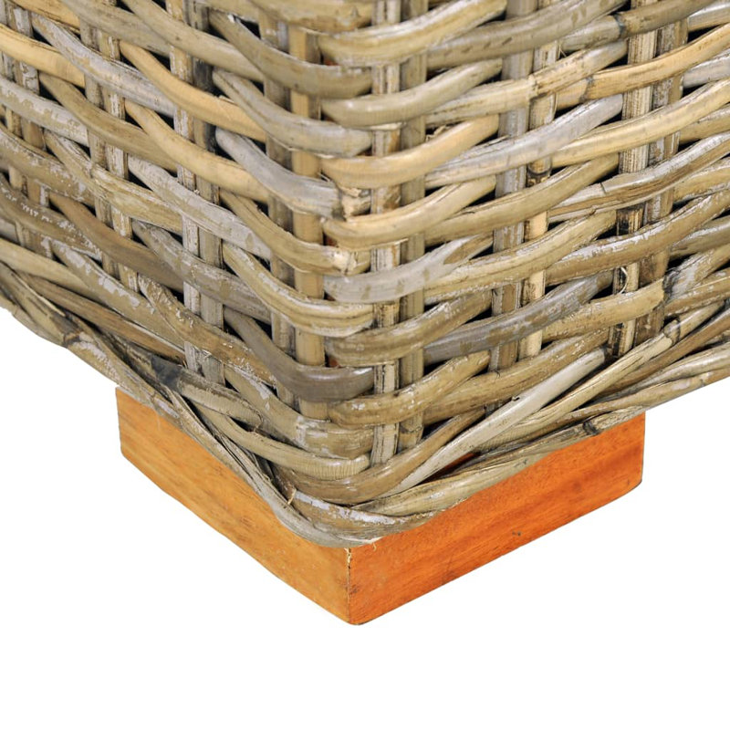 Banc de rangement en osier Armstrong, Brun / Chêne