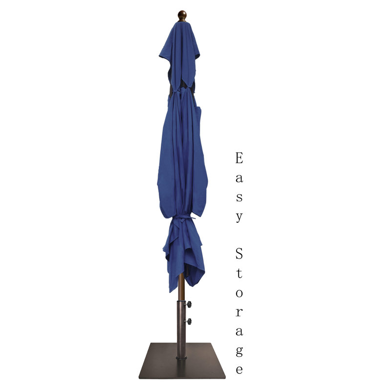 Parasol de marché rectangulaire 6 pi 6 po x 10 pi Monek, Bleu marine