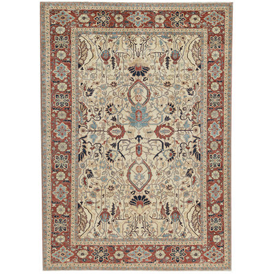 Hand-Knotted High-Quality Beige Area Rug