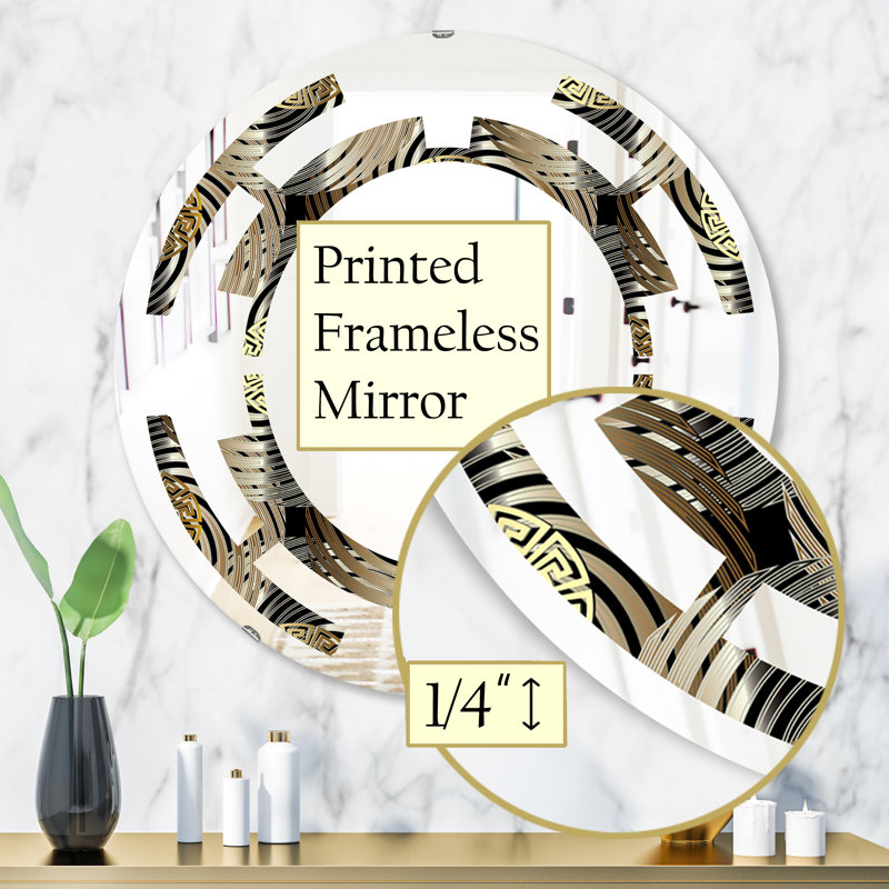 Miroir mural abstrait sans cadre éclectique, H 31,5 po x l po