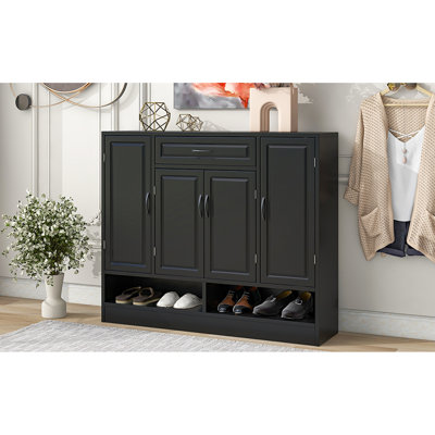 Sleek And Modern Shoe Cabinet With Adjustable Shelves, Minimalist Shoe Storage Organizer