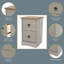 Set of 2 Corona Grey Modern 2-Drawer Bedside Cabinets Petite