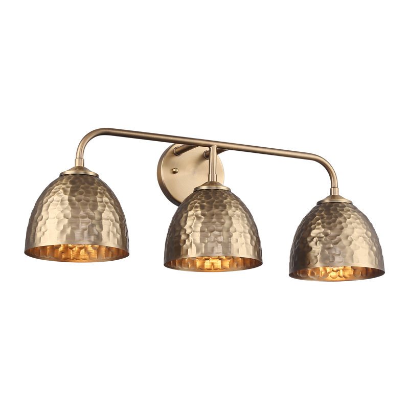 Lesniak 3-Light Bath Vanity in Modern Brass, Gold