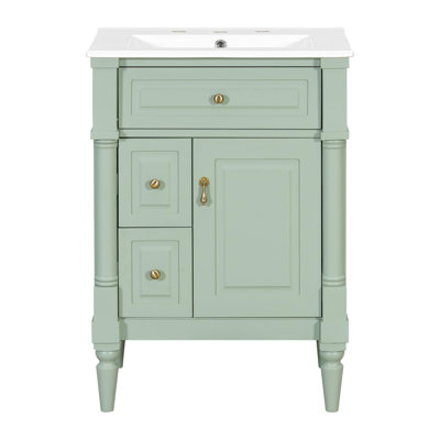 Meuble-lavabo autoportant 24 po avec lavabo en céramique 24 po
