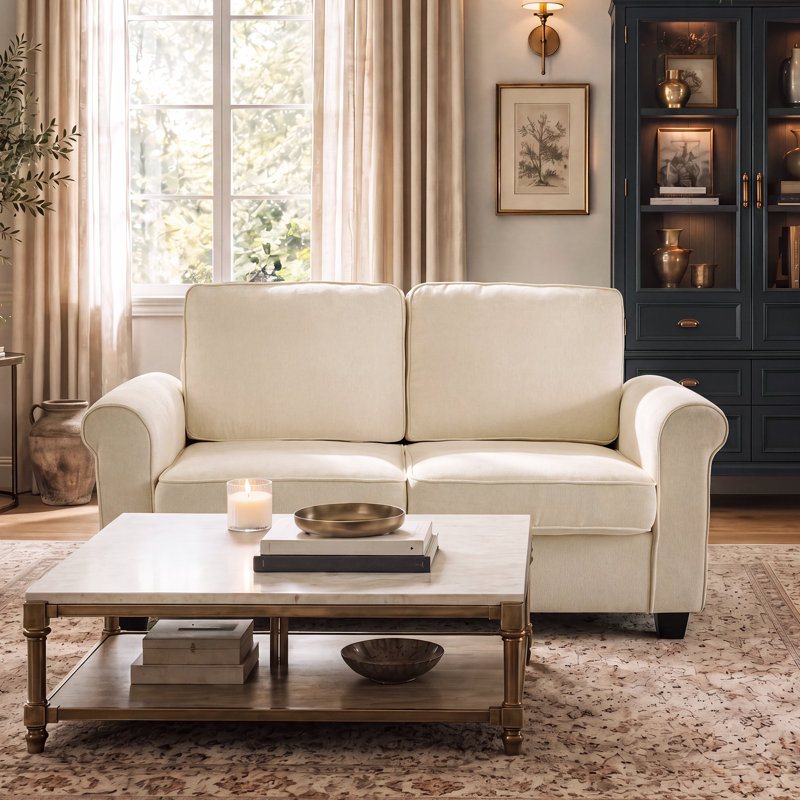  Causeuse Carter en chenille 60,2 po Carter, Chenille beige
