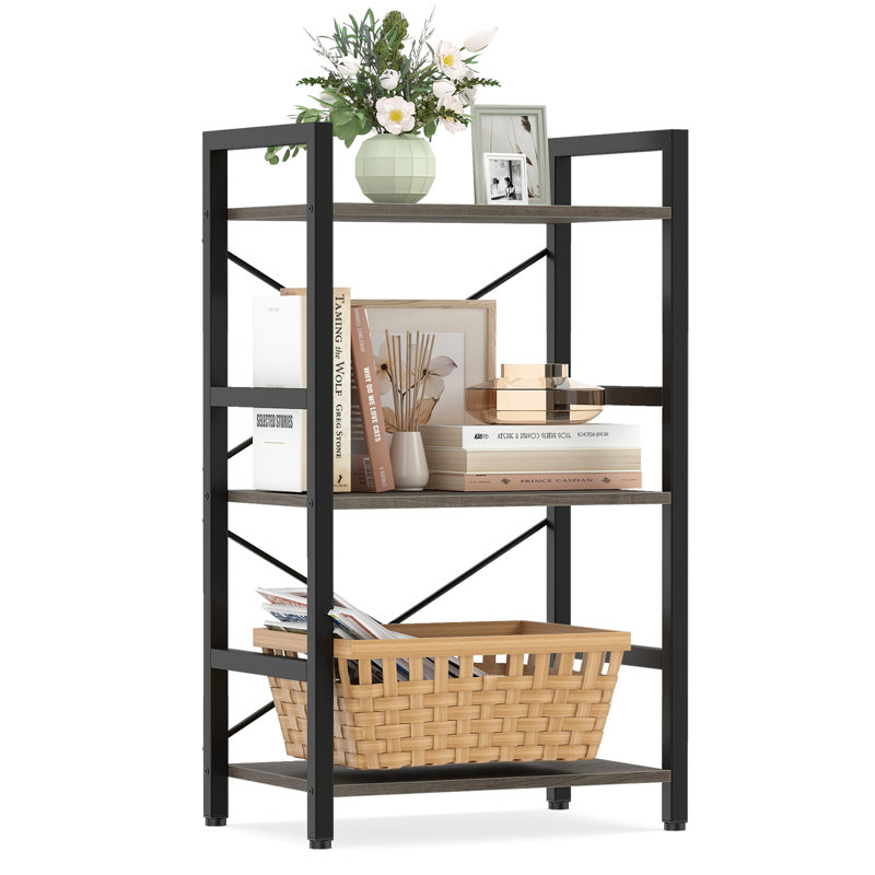 71cm H x 42cm W Metal Etagere Bookcase, Grey