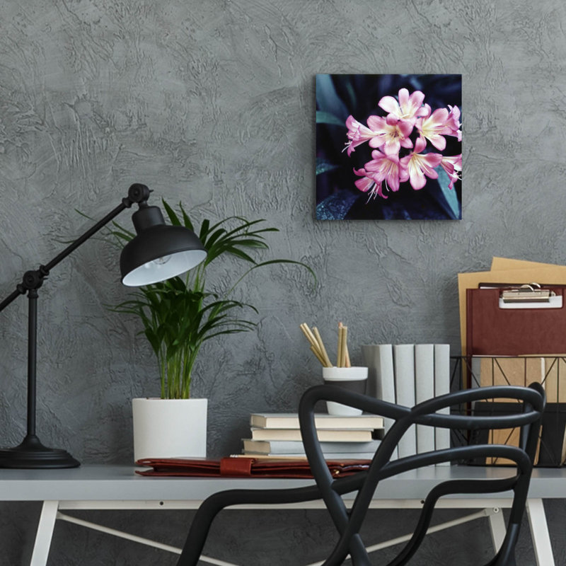 «Pink Blossom 2» par Photoinc Studio, art mural en verre acrylique, H 12 po x l 12 po x P 0,13 po