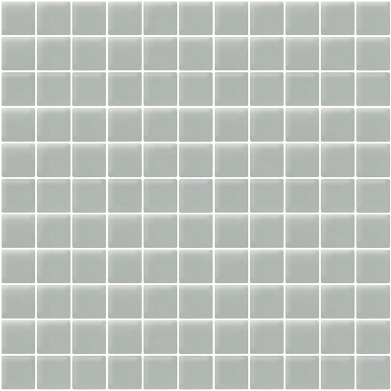 1" x 1" Polished Glass Mosaic Tile, Gray