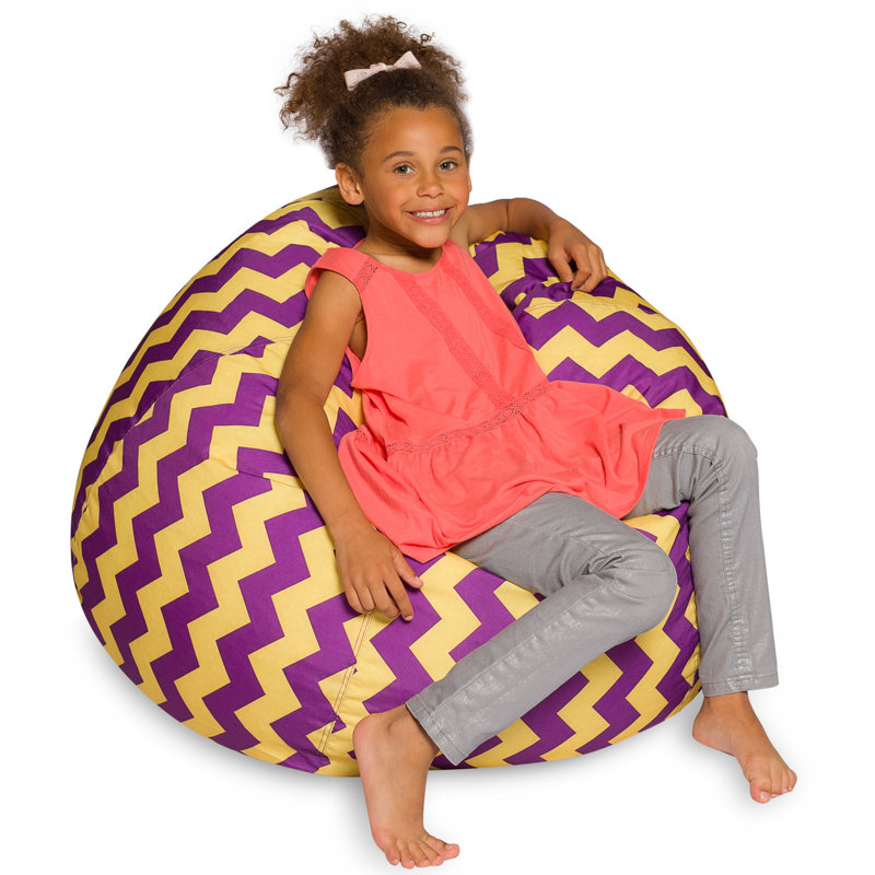 Bean Bag Chair for Kids, Teens, and Adults - Filled with Soft Beads, Includes Removable and Machine Washable Cover - Multiple Colors, Sizes and Fabrics including Soft Nylon & Canvas with Patterns