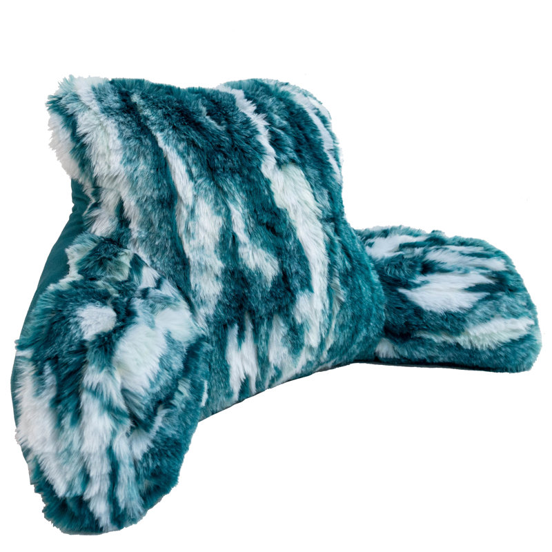  Repose-lit jacquard en fausse fourrure, Bleu sarcelle foncée