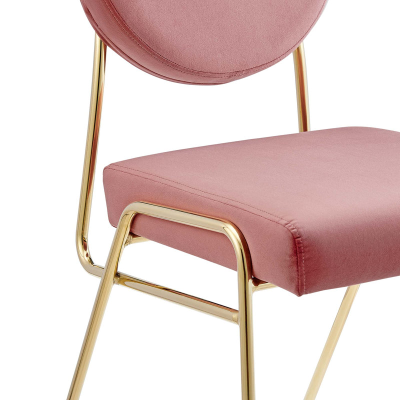 Chaises d'appoint Craft Performance de Modway, Velours vieux rose, Or, 1