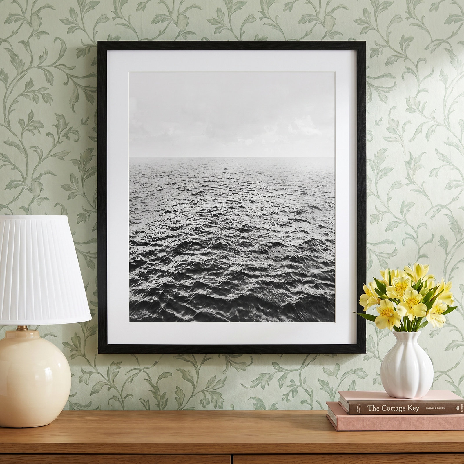 Rolling in by Mike Calascibetta - Picture Frame Photograph, Black Wood Grain, 25.5" W x 35.5" H x 0.75" D