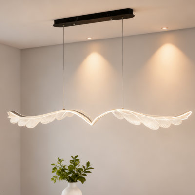 Modern And Stylish Gold-Winged Chandelier With Led Lighting.