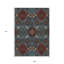 Tapis intérieur / extérieur oriental lavable 9 pi x 12 pi bleu brique rouge et brun