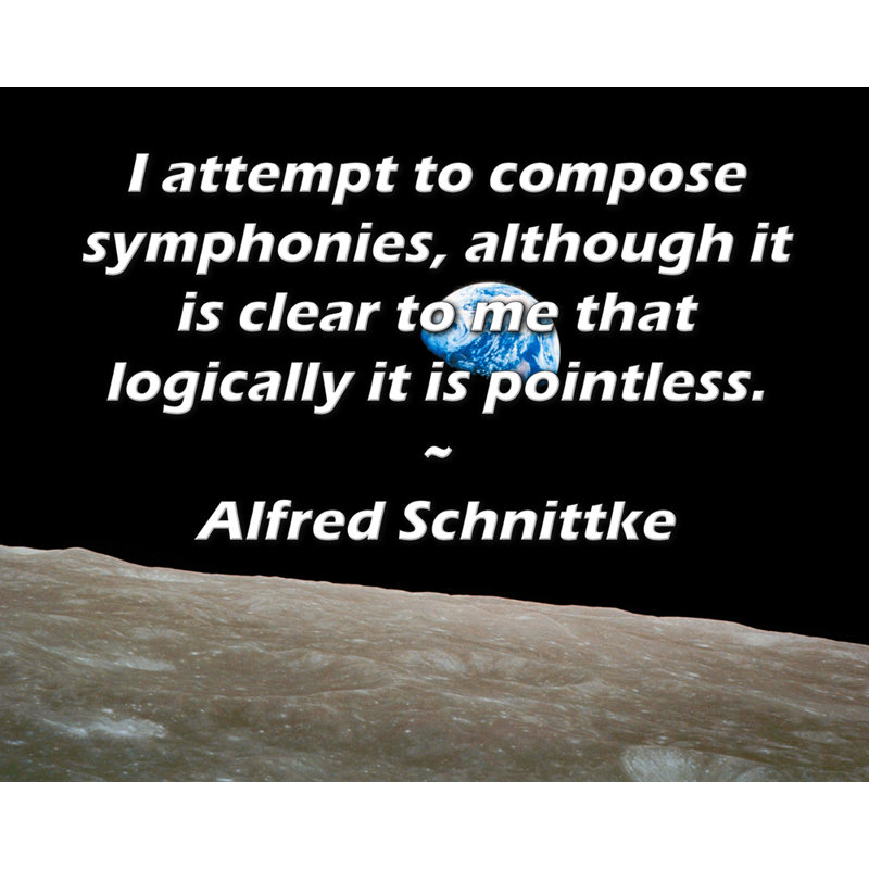 Toile tendue d'ArtsyQuotes par Alfred Schnittke: «J'essaie de créer des symphonie, mais il est clair pour moi que c'est logiquement inutile.