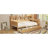 Wooden Daybed With Storage Shelves, Multi-Functional Bed With Two Storage Drawers And Study Desk-1772486227