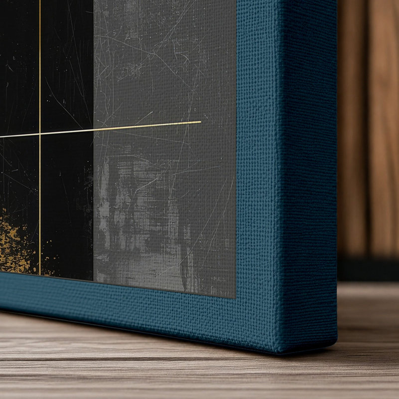 Structured Order Minimalist - Wrapped Canvas, 18x12 - 45.7 x 30.5 cm, Teal Border