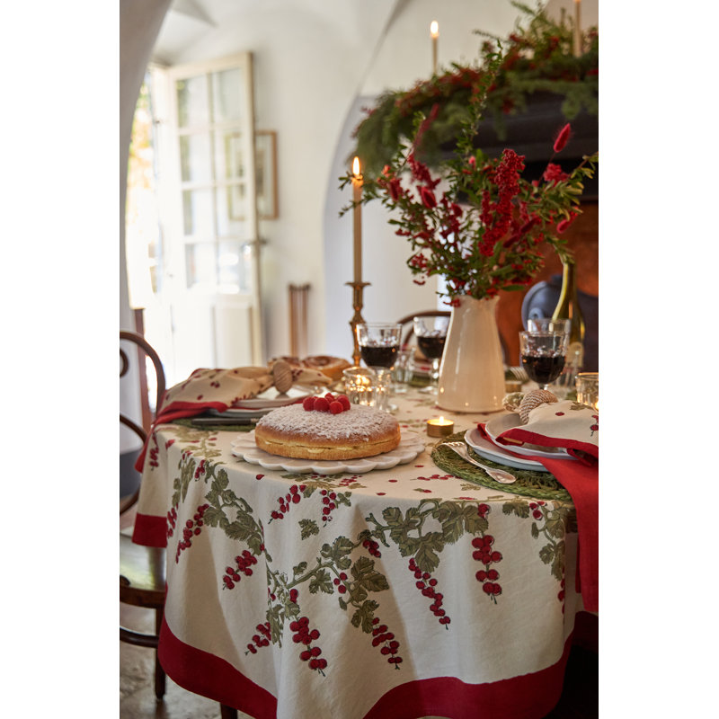 Gooseberry Handmade Floral Tablecloth, 70" Round