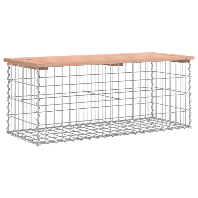 Boran Steel Outdoor Bench, Wood Douglas, 42 cm H x 103 cm W x 44 cm D