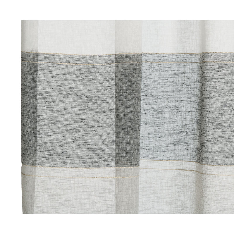 Frohna Tab Top Semi Sheer Curtain, Silver/Blue