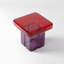 Table de bout sculpturale moderne en verre 19 po LUXMOD, table d'appoint carrée bicolore-130203113-130203114