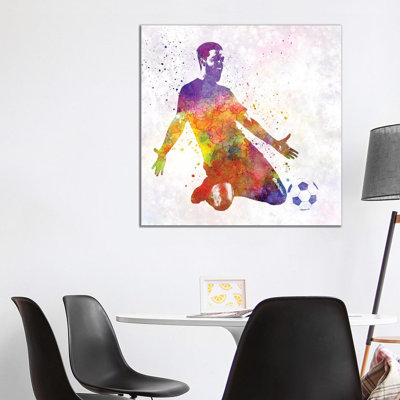 Man Soccer Football Player XIII by Paul Rommer - Wrapped Canvas Painting