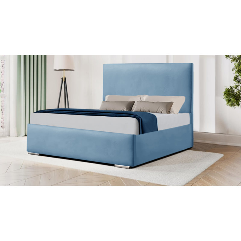 Abdulwahab Upholstered Bed, Double (4'6), Sky Blue