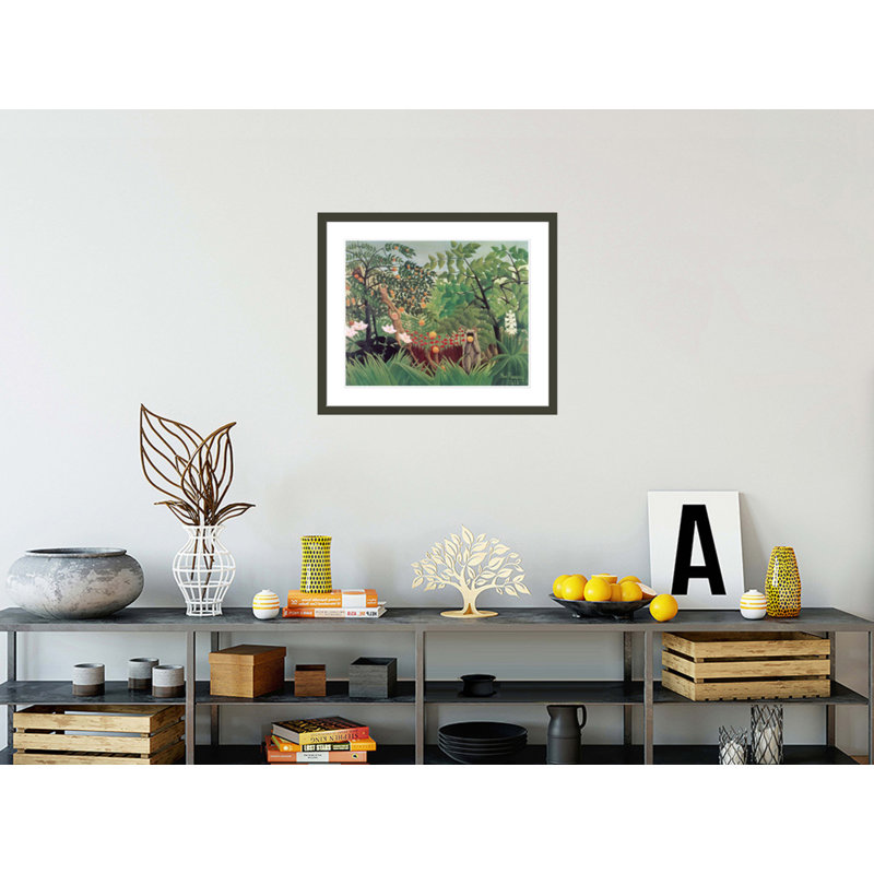 «Exotic Landscape» par Henri Rousseau, impression giclée sur cadre, H 23,5 po x l 27,88 po
